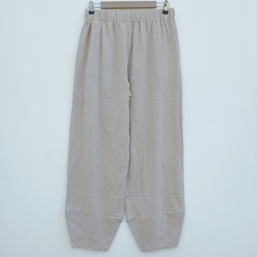 Misslook Beige Wide Leg Layered High Waist Pull On Stretch Lounge Pants Sz L - Picture 4 of 6